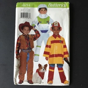 Butterick 4654 CHILD 2-6X Cowboy Fireman Astronaut Costume Pattern UNCUT FF VTG - Picture 1 of 4