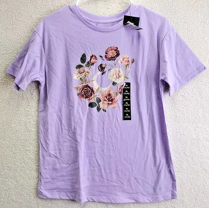 Art Class Girls Floral Print Graphic Oversized T-Shirt Lavendar XL (14/16) - Picture 1 of 10