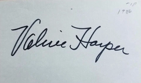 "Rhoda" Valerie Harper Hand Signed Index Card Todd Mueller COA Cover