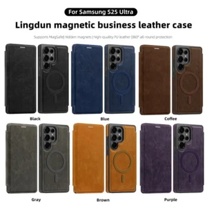 Pour Samsung Galaxy S25 S24-S22 Coque Portefeuille en Cuir Protection complète - Imagen 1 de 23