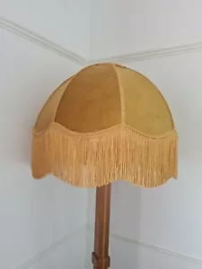 Paralume a forma di cupola fatto a mano velluto giallo senape lampada standard soffitto - Foto 1 di 7