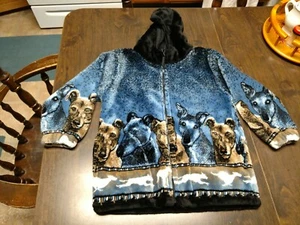 Mazmania Dogs Zip Up Hooded Fleece Jacket Unisex S 5/6 - Picture 1 of 3