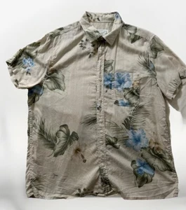 American Eagle Outfitters Men’s Sz. Lg. Hawaiian Short Sleeve Shirt Cotton/Linen - Picture 1 of 9