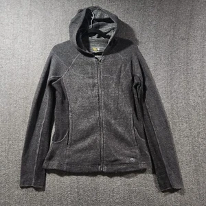 Women’s Mountain Hardwear Gray Full Zip Hoodie Size Large Recycled Wool Blend - Picture 1 of 8