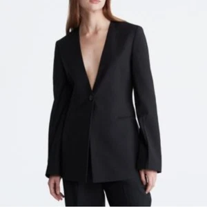 Calvin Klein Black One Button Career Academia Blazer Jacket Size 22W 2X New - Picture 1 of 7