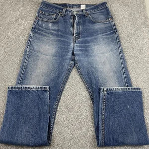 Jeans vintage Levis uomo 32x32 indossati in sbiadito baffi 505 vintage Y2K 2001 DIFETTO - Foto 1 di 15