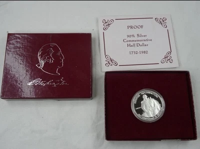 1982-S George Washington Commemorative Half Dollar Proof 50C 90% SIlver US Coin - Image 1 of 4