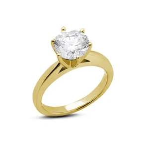 0.53ct D VS2 Round Natural Diamond Yellow Gold Solitaire Engagement Ring - Picture 1 of 6