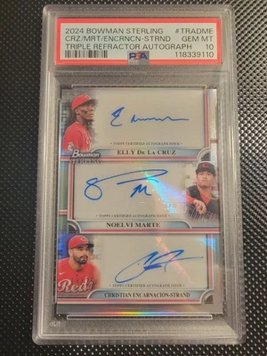 *ELLY DE LA CRUZ* 2024 Bowman Sterling *TRIPLE AUTO REFRACTOR /25* PSA 10/POP 3! - Image 1 of 4