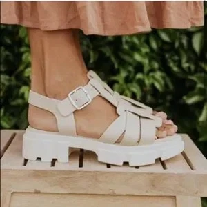 Free People Brooks Fisherman Sandalen Schuhe Chalk White Größe 10 / 40 - Bild 1 von 13