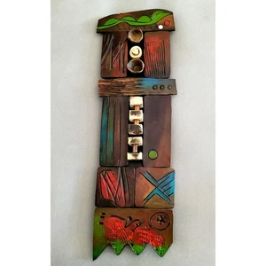 RHONDA CEARLOCK Organic Shard Series Ceramic Wall Sculpture--27 in X 9 in - Picture 1 of 9