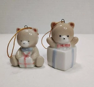 Vintage Russ Bear Christmas Ornaments Ceramic - Picture 1 of 4