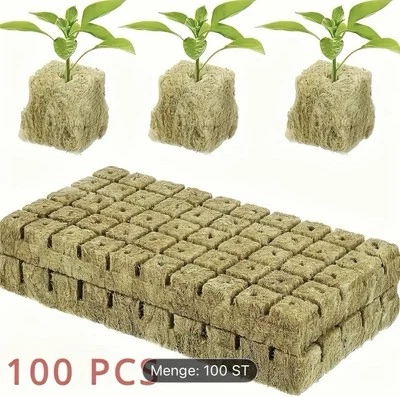 100 Rock Wool Cubes Plant Growing Mat 2.5 x 2.5cm for Hydroponics - Image 1 of 4