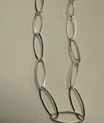 Sterling silver 17x5.5mm paperclip flat chain 5ft - Image 1 of 4