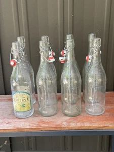 8 Limonade de Citron France Glass Bottle with Cap,Lemonade Empty VTG! - Picture 1 of 11