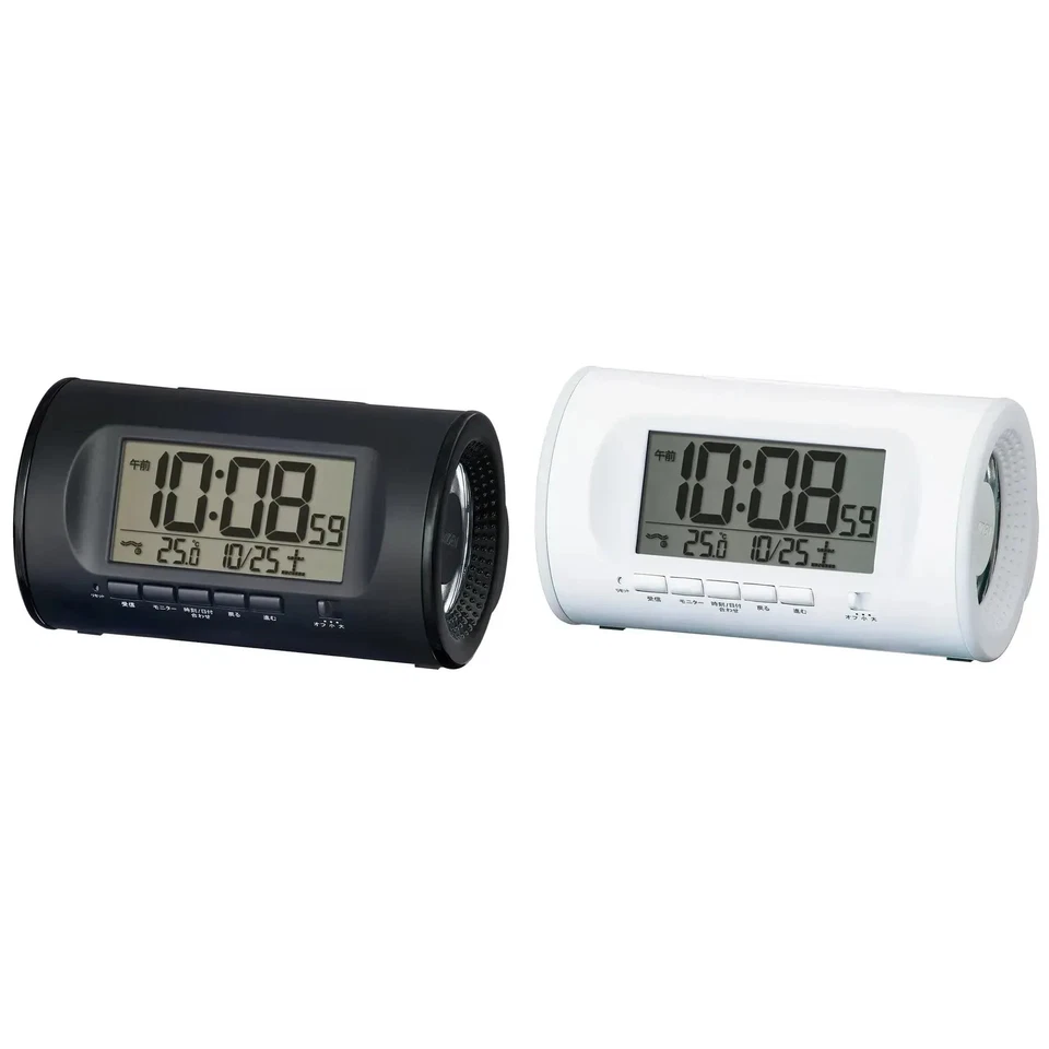 Seiko Clock Digital Alarm Black/White PYXIS RAIDEN 81×138×99mm NR540K/W Japan - Image 1 of 1