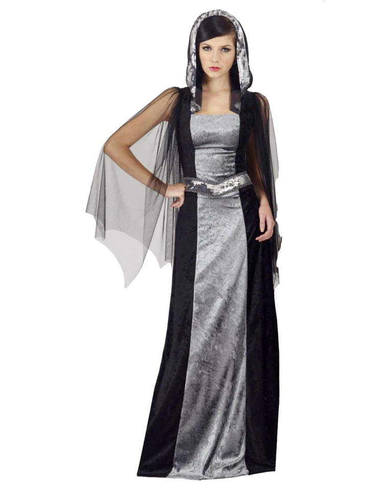 Womens Sorceress Adult Halloween Costume Dress with Hood One Size Fits Most - Image 1 of 1