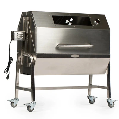 TITAN DISTRIBUTORS INC. Ash & Ember 13 Watt Stainless Steel BBQ Rotisserie Grill, Rated 85 LB