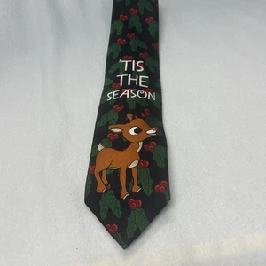 Rudolph das Rentier mit der roten Nase Krawatte Weihnachtszeit Polyester sehr guter Zustand  - Bild 1 von 5