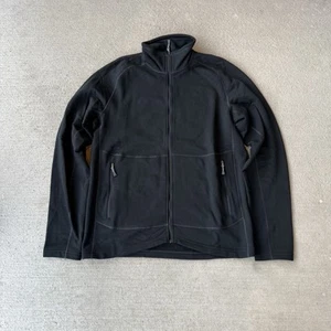 Ibex Men’s Full Zip Black 100% Merino Wool Jacket Large Made USA Outdoor Hiking - Picture 1 of 5