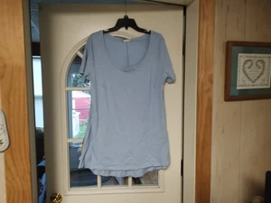 NWT Avenue Swing Trim Chambray Blue Top Size Women's 16 - Picture 1 of 2