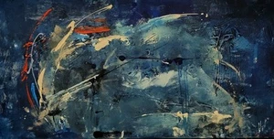 Beautiful Acrylic On Canvas Painting Modern Abstract - Picture 1 of 15