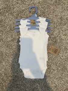 White Sleeveless One Piece New Born Pack Of 4 Chic Pea Brand - Picture 1 of 1