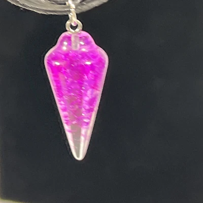 Collar colgante de péndulo con punta de cuarzo cristal púrpura negro collar de cable de alambre Foto 1 de 4