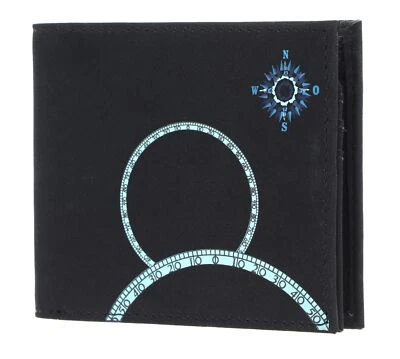 oxmox New Cryptan Querscheinbörse Geldbörse Portemonnaie Schwarz Windrose Neu