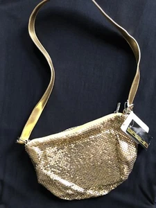 Sasha Vintage Look Gold Pailletten Abendkleid Handtasche Tasche Neu mit Etikett - Bild 1 von 7