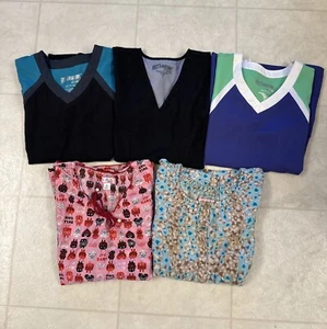 Lot Of 5 Koi Grey’s Anatomy Women’s Scrub Tops Sz Small - Picture 1 of 7