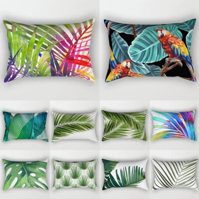 Rectangular Palm Print Cushion Cover Lumbar Throw Pillowcase Home Decor 30×50cm - Image 1 of 4