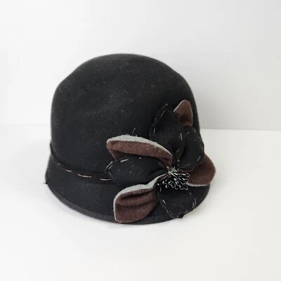 Женская шляпа-клош Scala Collezione черная шерсть войлок один размер 100% шерсть  - Изображение 1 из 4