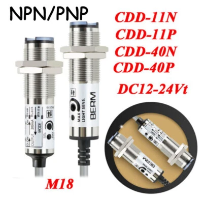 M18 NPN/PNP Photoelectric Sensor Switch Diffuse Reflection CDD-11N/40N DC12-24V - Image 1 of 4