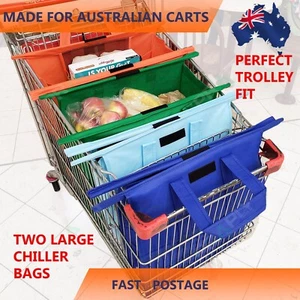 Reusable Shopping Trolley Bags - Foldable Grocery Shopping Cart Bags - Picture 1 of 9