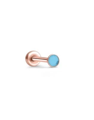 Anillo de nariz Labret sin rosca Monroe pasador de empuje perno oro rosa acero 1 mm pequeña circonita cúbica Foto 1 de 2