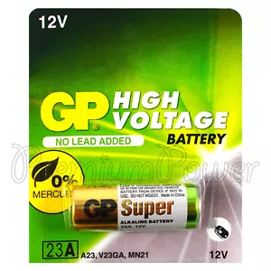 1x GP 23A Super Batteria Alcalina 12V MN21 A23 E23A V23GA 3LR50 LRV08 VR22 K23A - Foto 1 di 1
