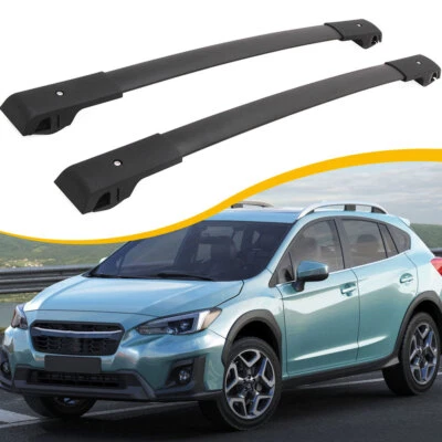 Barras transversales de techo aptas para Subaru XV Crosstrek 2018-2023 con riel lateral elevado Foto 1 de 4