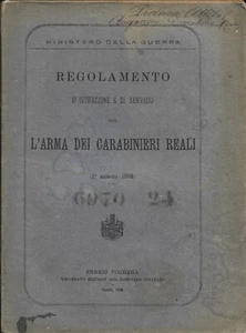 Regolamento per l'Arma dei Carabinieri Reali - Voghera 1892 Militaria - Picture 1 of 1