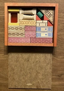 Juego de bloques de construcción de madera vintage para casa y hogar 18 piezas hechos en Alemania Occidental B8 - Imagen 1 de 12
