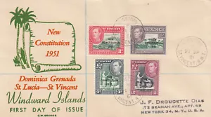 (137010 New Constitution OVERPRINT St Vincent FDC 1951 - Picture 1 of 2