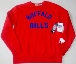 BUFFALO BILLS CREW NECK SWEATSHIRT PULLOVER MENS S M L NWT RED COTTON BLEND - Picture 1 of 2