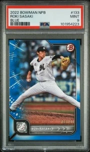2022 Bowman NPB Nippon Professional Baseball Blue 124/199 Roki Sasaki PSA 9 MINT - Picture 1 of 2