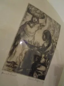Irwin D Hoffman Etching Signed Bread and Fruit Two women at the market - Picture 1 of 5