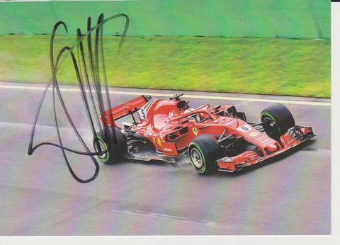 Hand Signed F1 Scuderia Ferrari Card Sebastian Vettel Autographed Chinese 2018 Cover