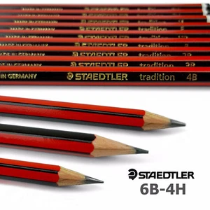 12 x Staedtler Tradition Pencils Sketching - 6B 5B 4B 3B 2B B HB F H 2H 3H 4H - Picture 1 of 48