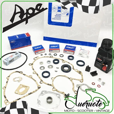 KIT REVISIONE MOTORE APE 50 CONO 19 E 20 GUARNIZIONI PARAOLI CUSCINETTI PIAGGIO - Immagine 1 di 4