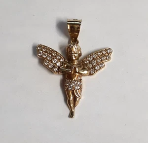 (RI4) 10k Yellow Gold Angel Pendant / Charm (3.1 Grams) Size 1-1/4" - Picture 1 of 5