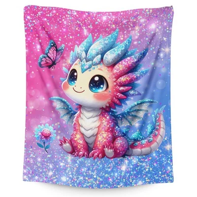 Mantas para Niños Niñas Dragón Regalos para Cumpleaños Navidad - 50x40 Pulgadas So... Foto 1 de 4