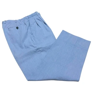 Brioni SPORT Italian Tailored Light Blue Pleated Slacks Size L 46R F/S - Picture 1 of 10
